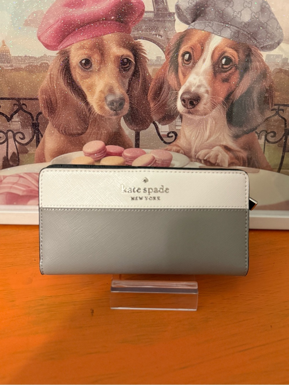 Kate Spade Staci Colorblock Saffiano Slim Bifold Wallet EUC